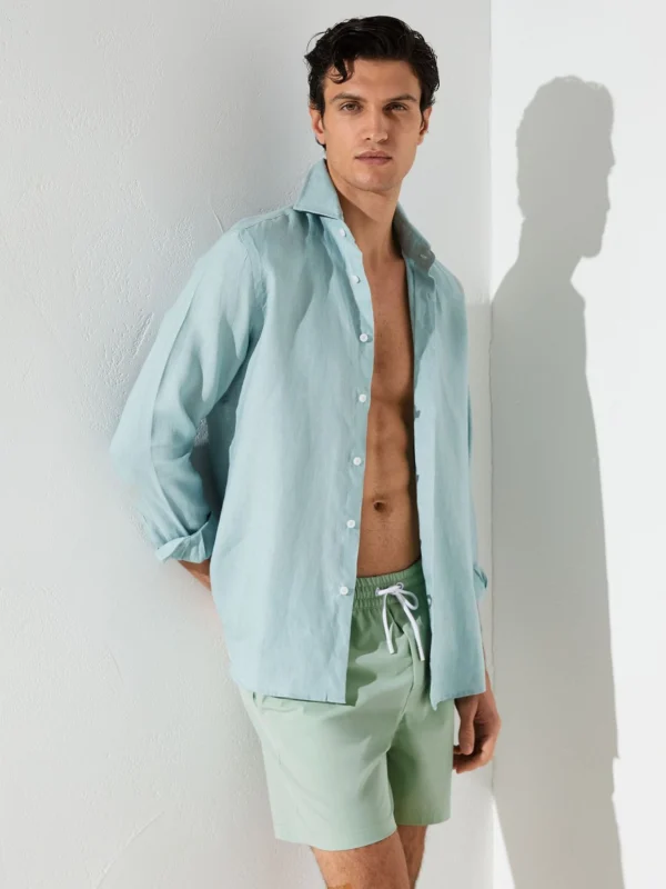 Reiss Mint Green Drawstring Swim Shorts