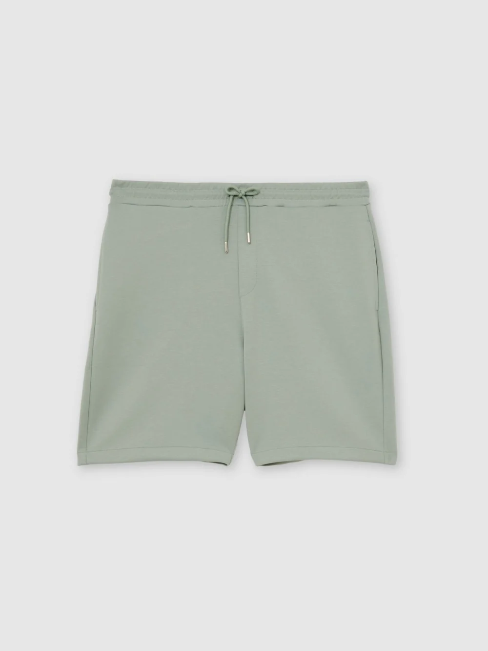 Reiss Mint Green Premium Interlock Drawstring Shorts, view 2