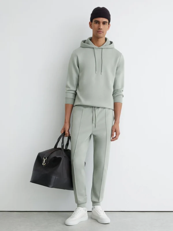 Reiss Mint Green Stretch-jersey Tailored Joggers