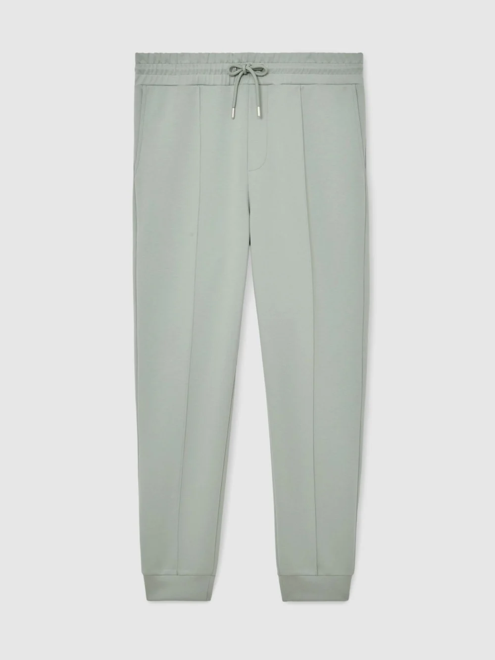 Reiss Mint Green Stretch-jersey Tailored Joggers, view 2