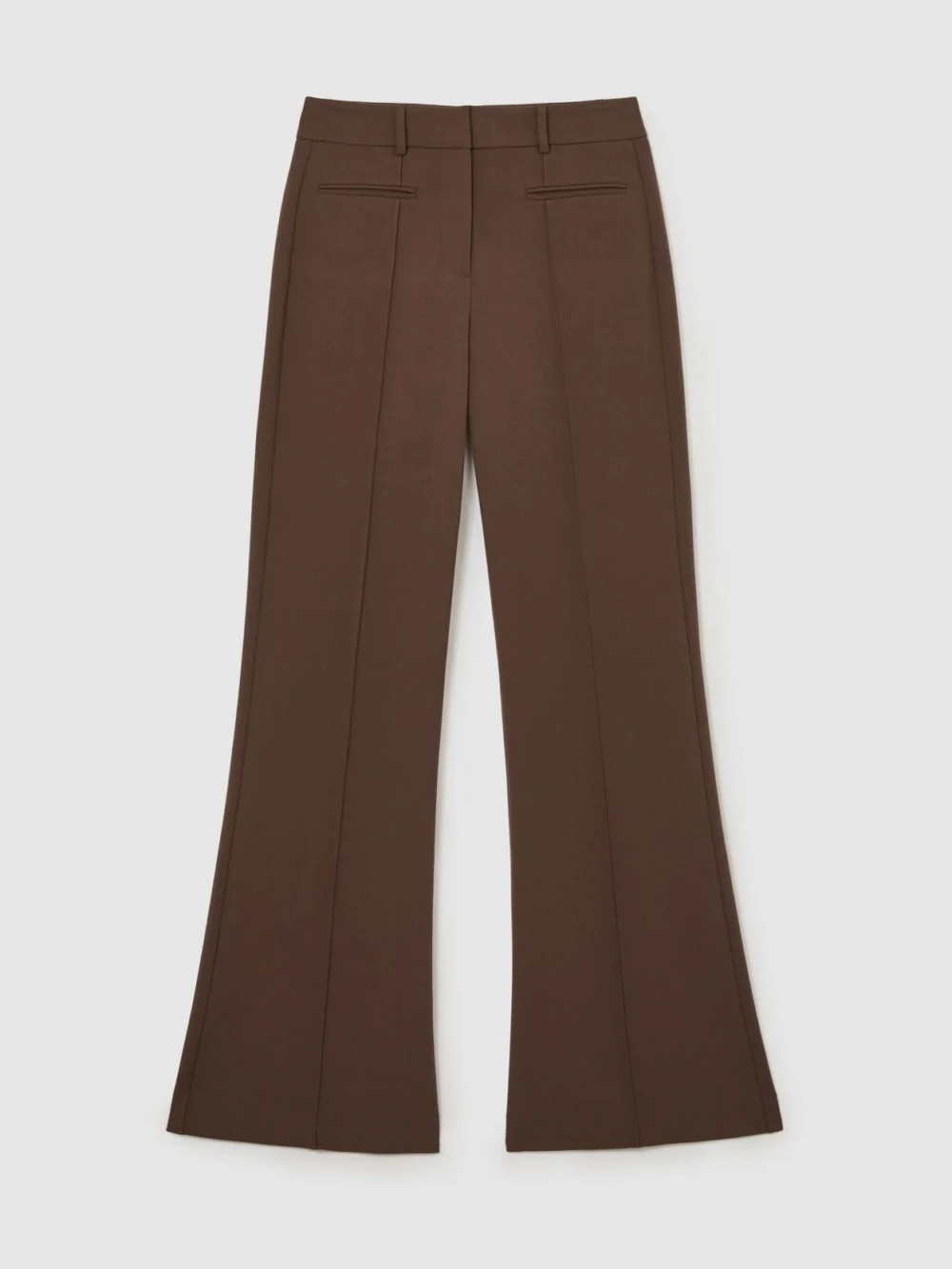 Reiss Mocha Brown High Rise Flared Trousers, view 2