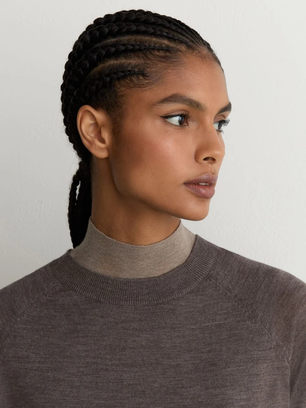 Reiss Mocha Brown Ultra-soft Merino Wool Crew-neck T-shirt, view 4