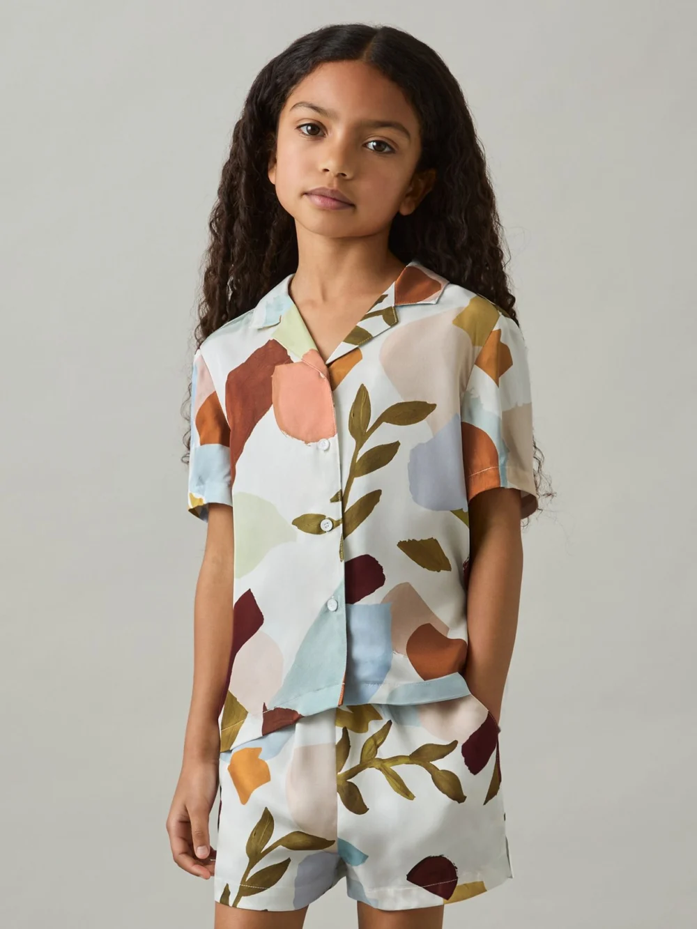 Reiss Multi Printed Cuban Collar Shirt, view 2
