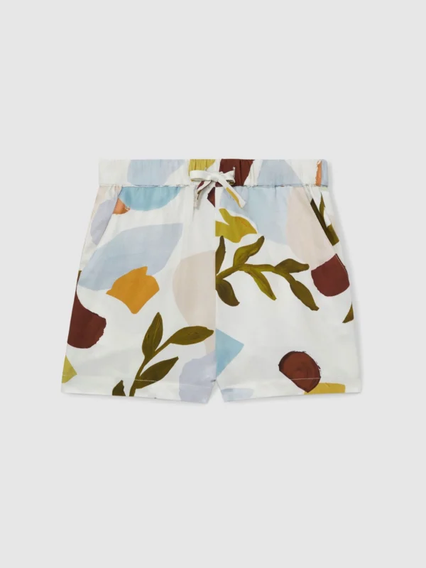 Reiss Multi Printed Drawstring-waist Shorts,