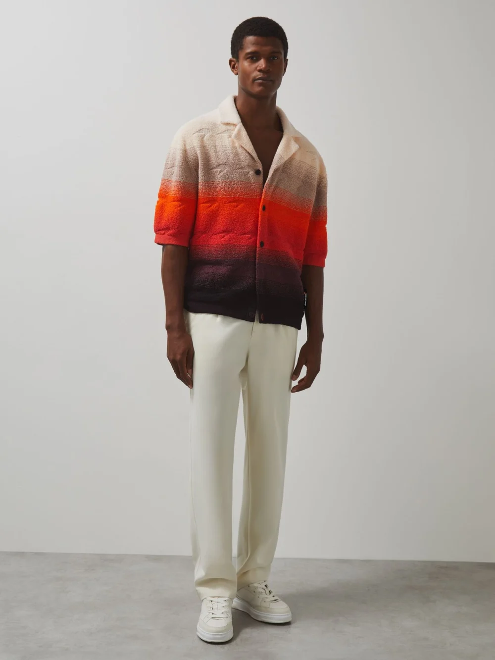 Reiss Multi Towelling Logo Shirt, view 4