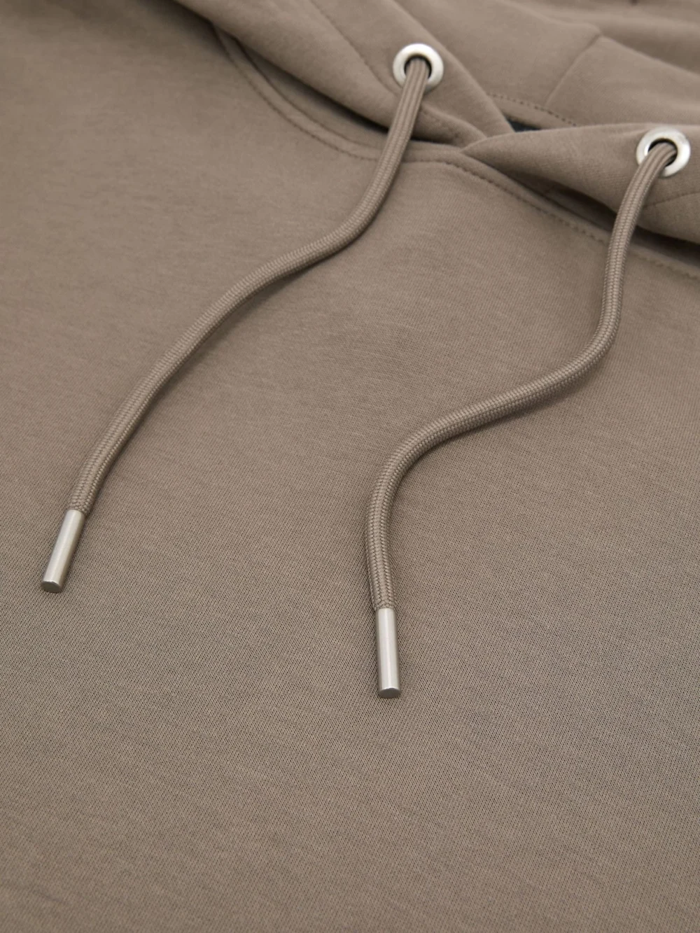 Reiss Mushroom Brown Sueded Interlock Jersey Relaxed-fit Hoodie, view 2