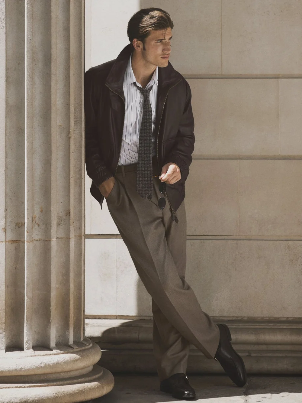 Reiss Mushroom Brown Terrain Wool-blend Twill Relaxed-fit Suits