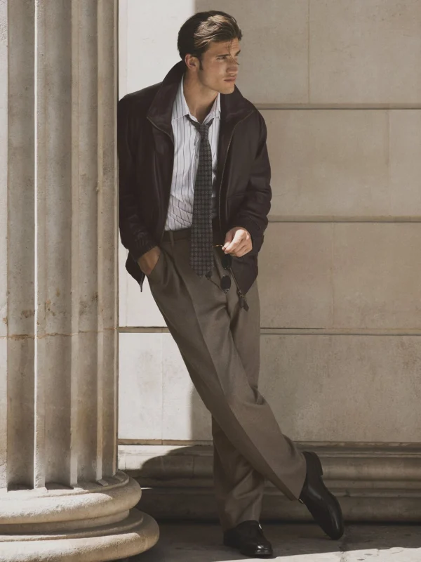 Reiss Mushroom Brown Terrain Wool-blend Twill Relaxed-fit Suits