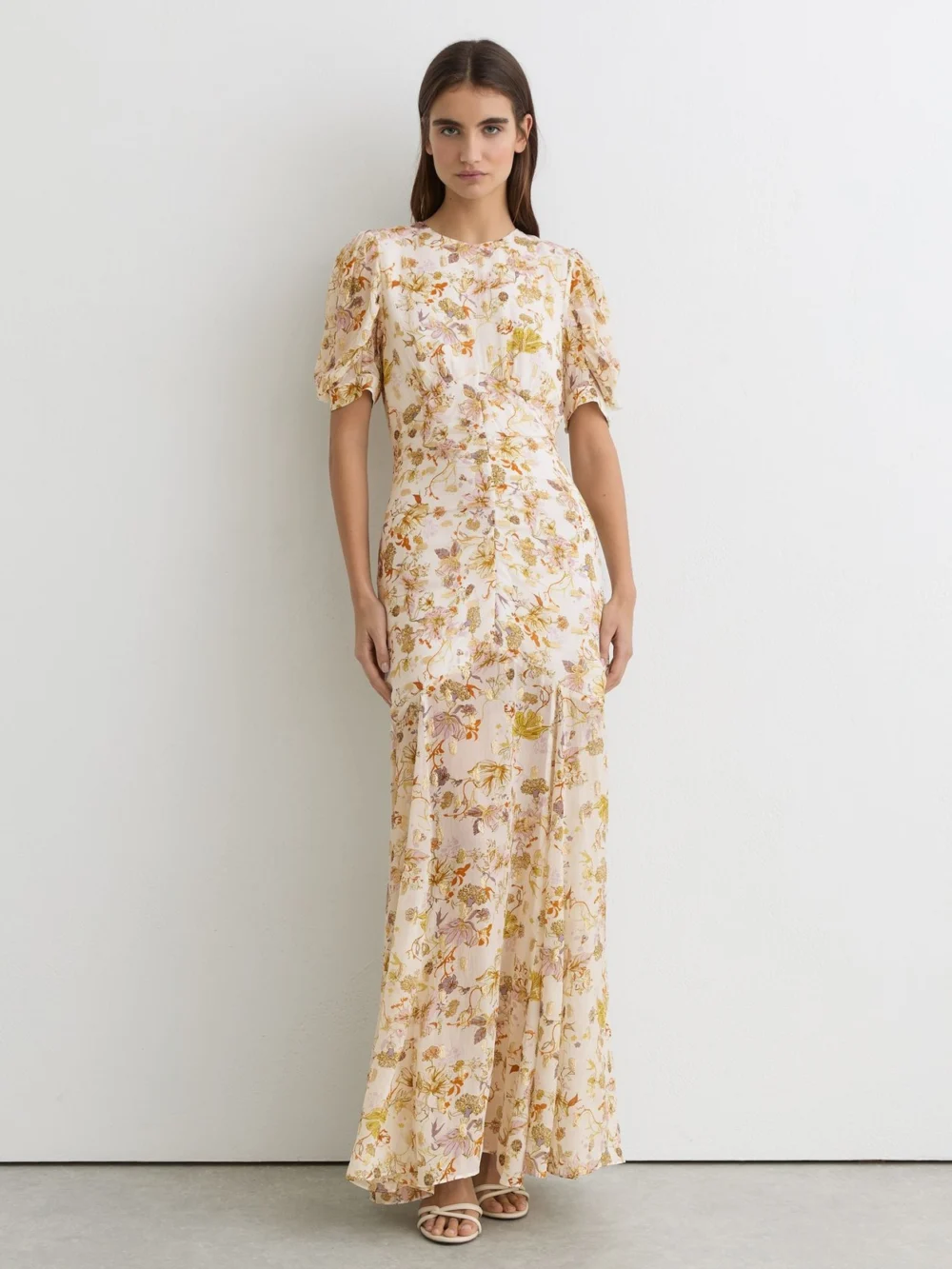 Reiss Naia Floral-print Metallic-thread Maxi Dress, 4, view 4