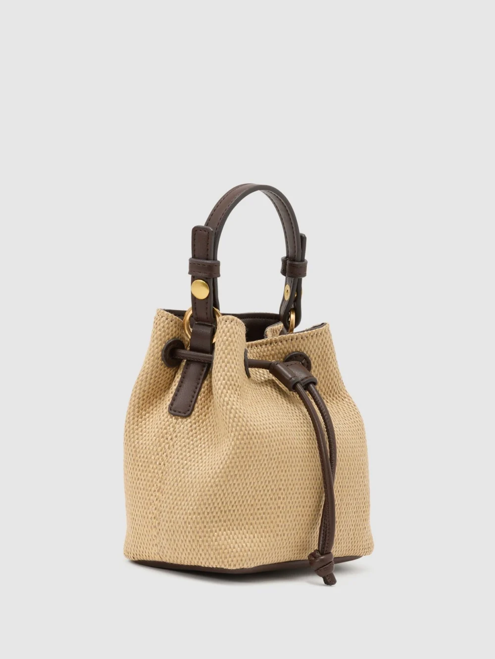 Reiss Natural Girls Raffia-effect Bucket Bag,, view 3