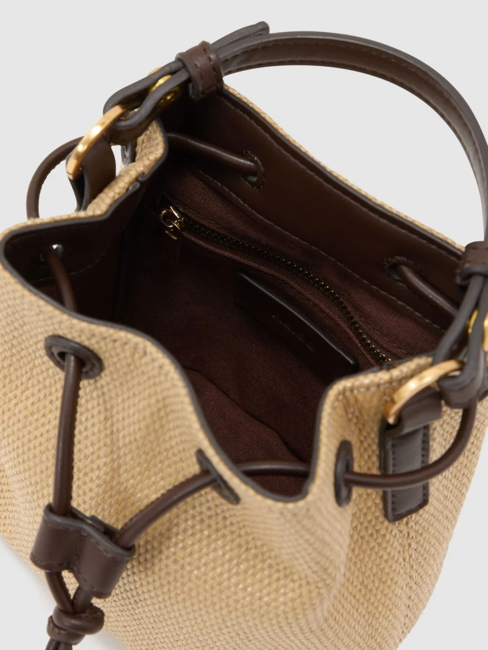Reiss Natural Girls Raffia-effect Bucket Bag,, view 4
