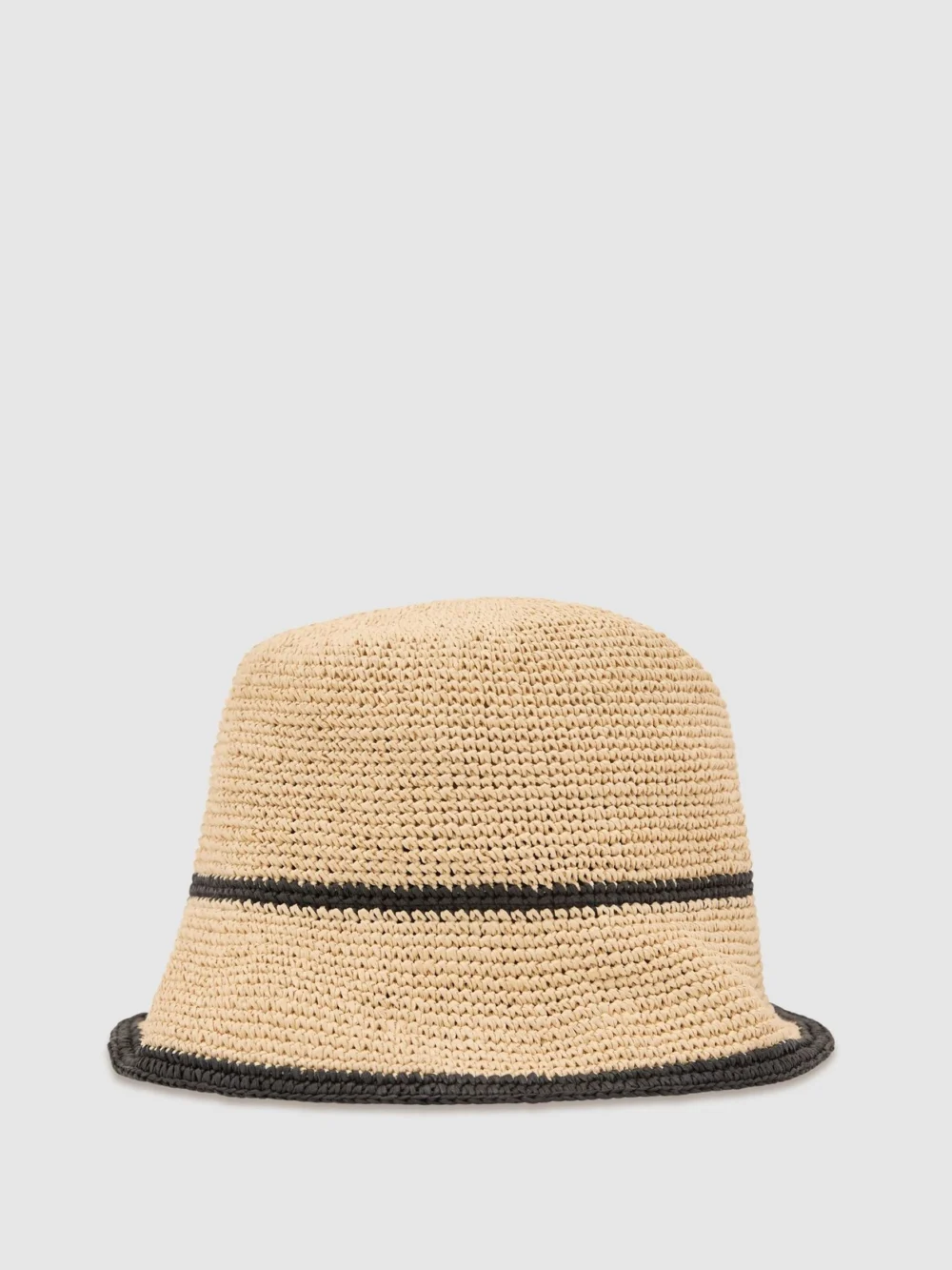 Reiss Natural Girls Straw-effect Tipped Bucket Hat,, view 3