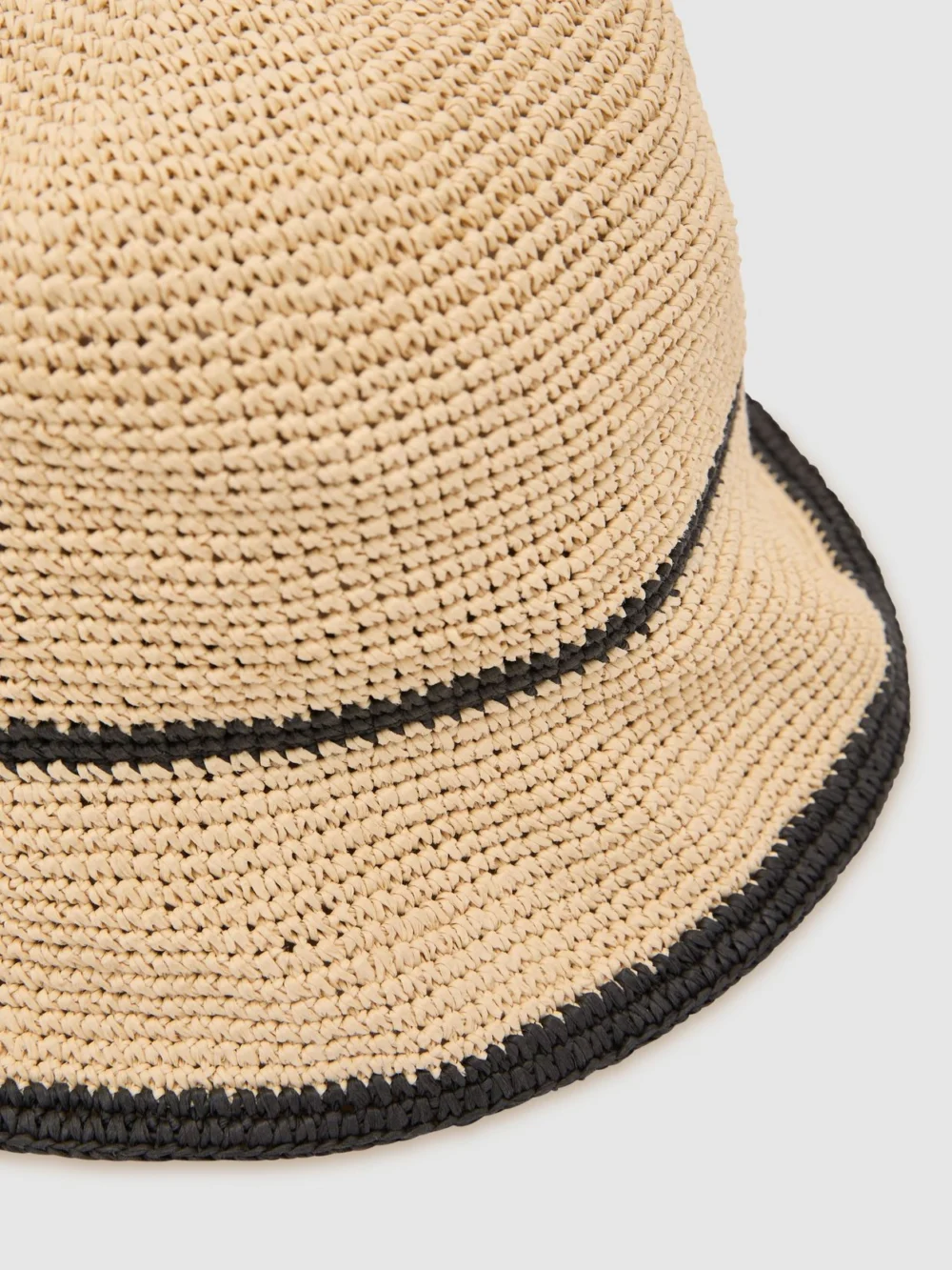 Reiss Natural Girls Straw-effect Tipped Bucket Hat,, view 4