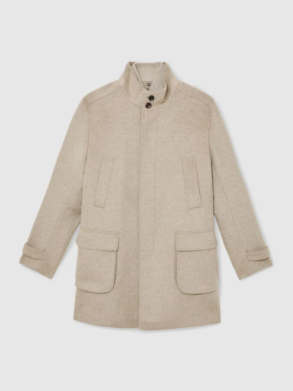 Reiss Natural Player Cashmere Hybrid Overcoat with Removable Gilet, view 2