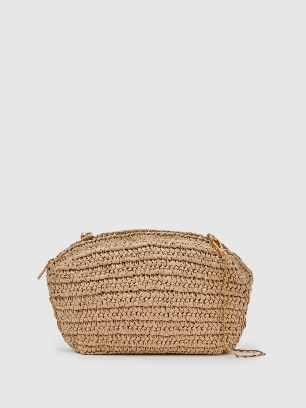 Reiss Natural Raffia-effect Clutch Bag,, view 2