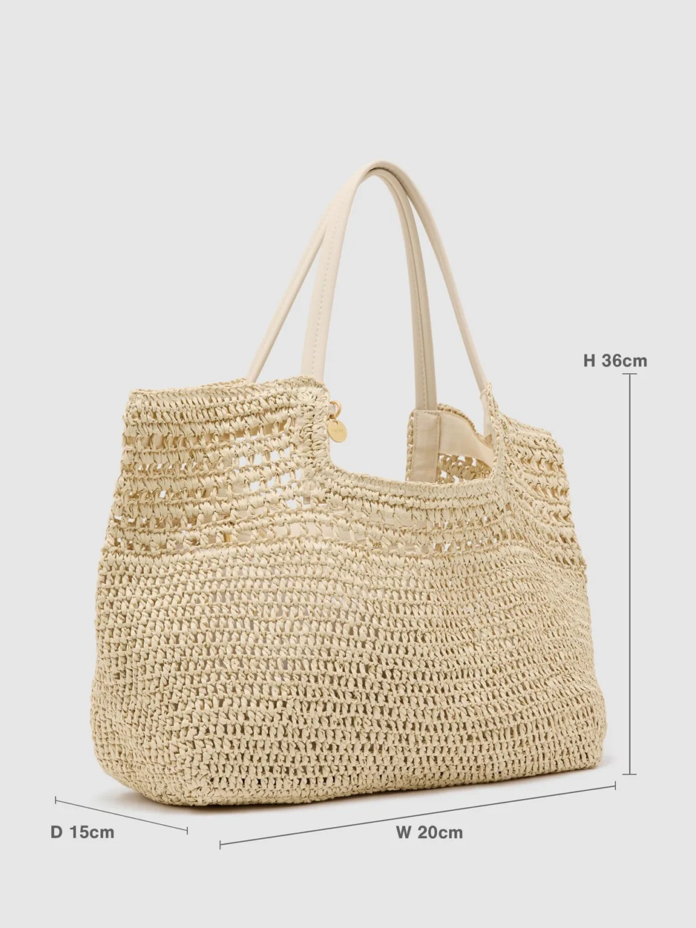 Reiss Natural Raffia-effect Cut-out Tote Bag,, view 3