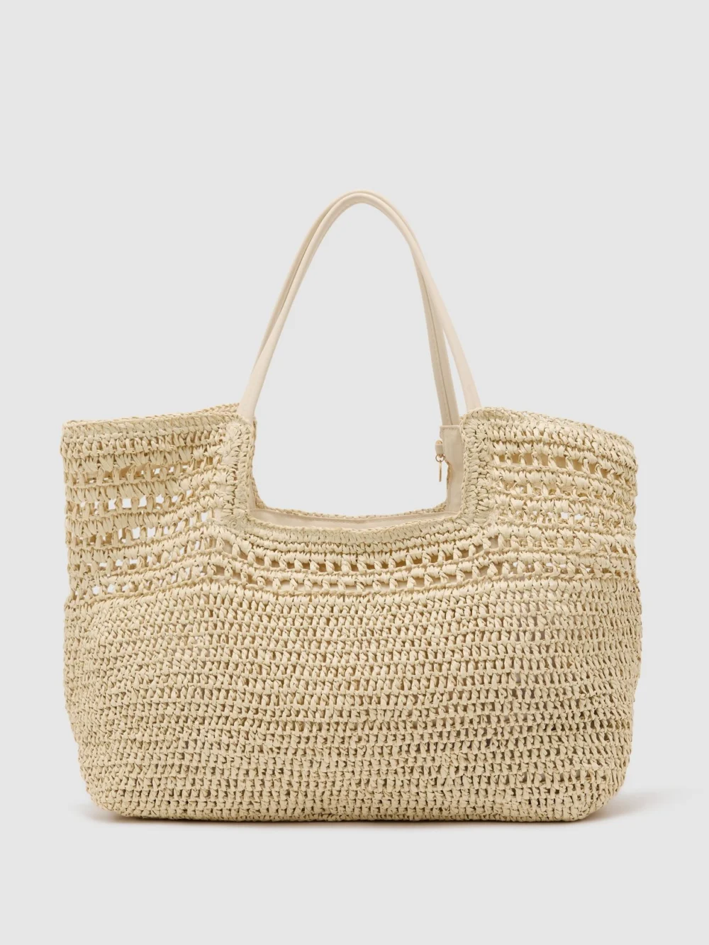 Reiss Natural Raffia-effect Cut-out Tote Bag,, view 4