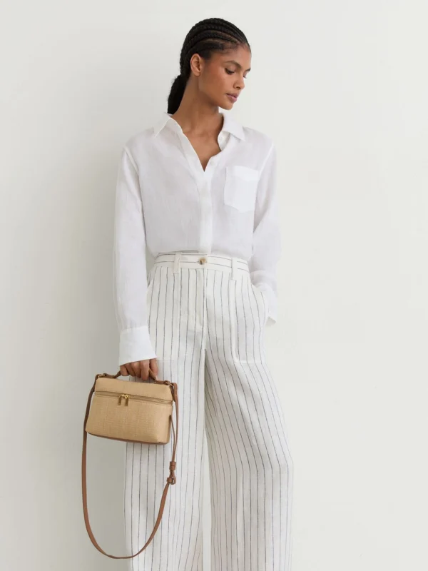 Reiss Natural Raffia-effect Vanity Crossbody Bag,