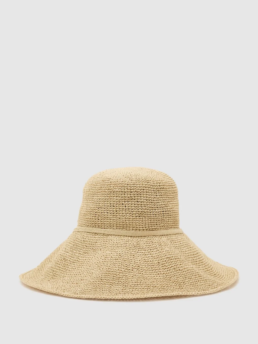 Reiss Natural Straw-effect Beaded-strap Hat