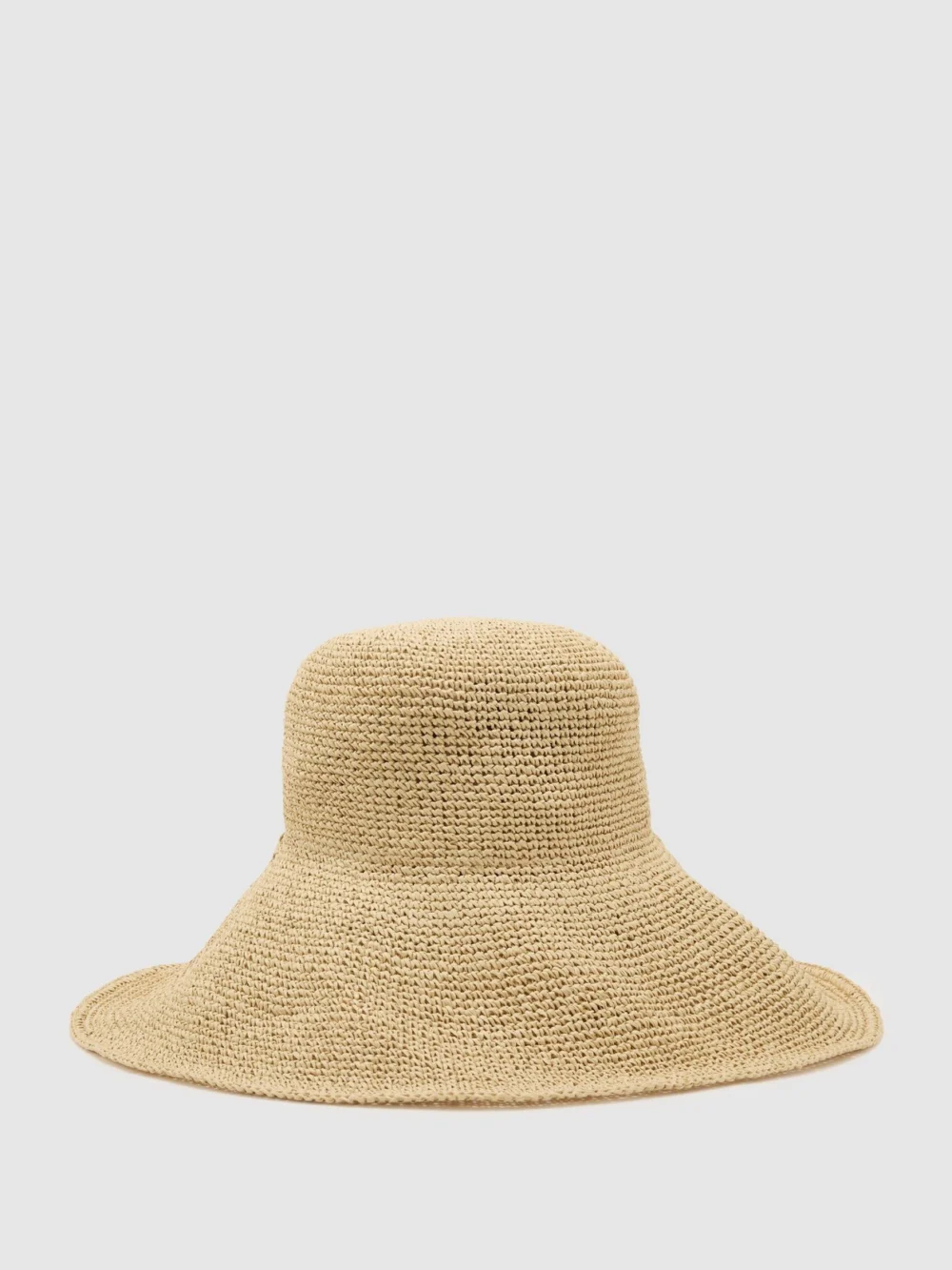 Reiss Natural Straw-effect Beaded-strap Hat, view 2