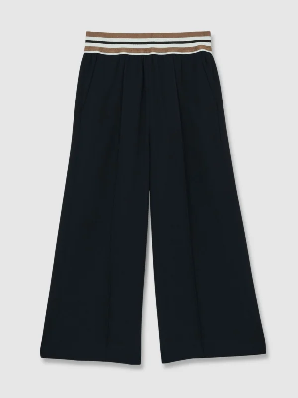 Reiss Navy 13-14 yrs Stripe-waistband Wide-leg Trousers
