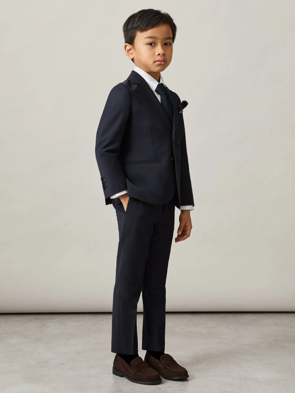 Reiss Navy 3-9 yrs Wool-blend Single-breasted Suit Blazer