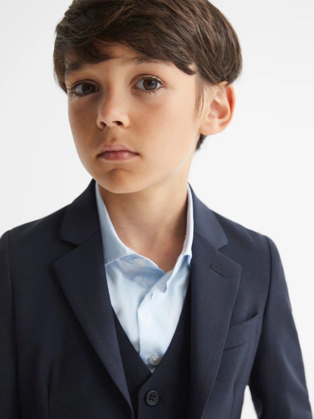 Reiss Navy 4-9 yrs Modern Fit Mixer Blazer, view 3