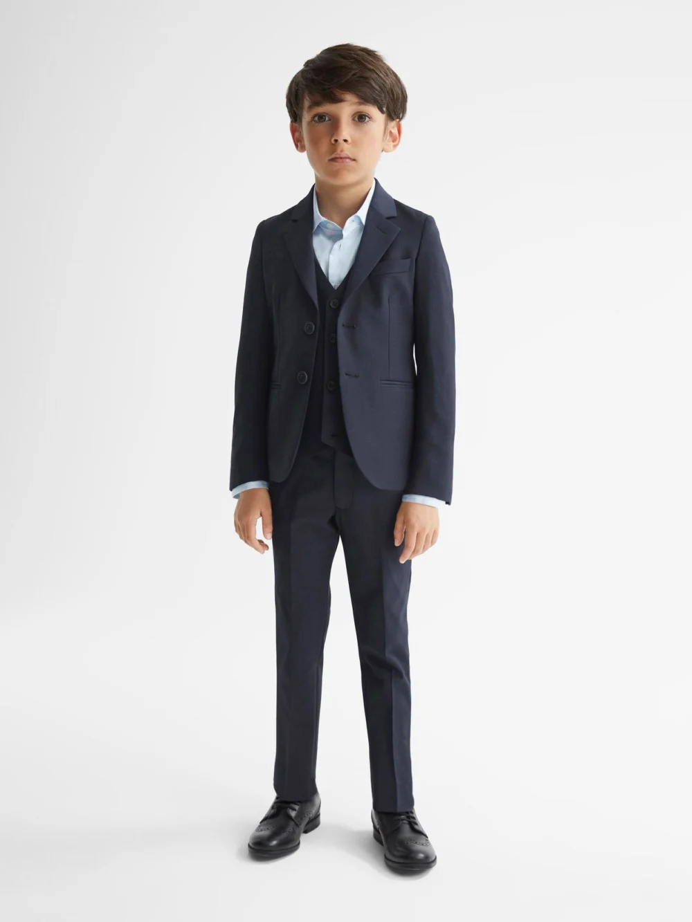 Reiss Navy 4-9 yrs Modern Fit Mixer Blazer, view 4