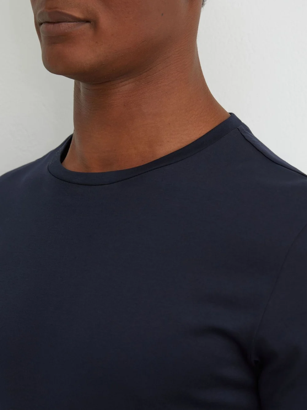 Reiss Navy Air-water Cotton Muscle-fit T-shirt, view 4