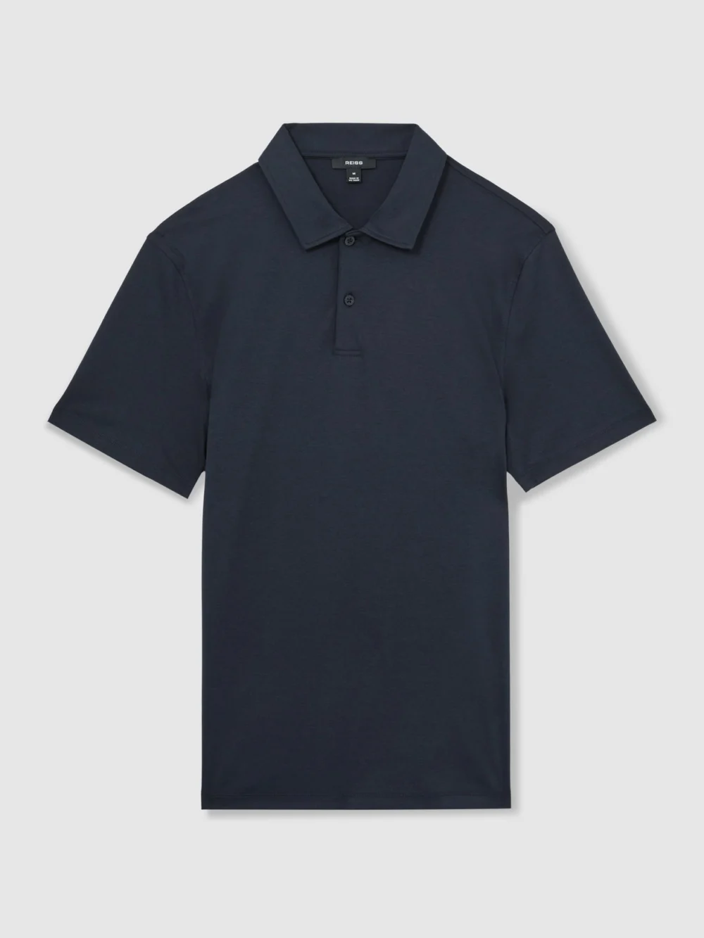 Reiss Navy Air-water Cotton Polo Shirt, view 2