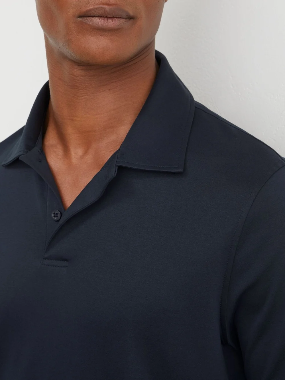 Reiss Navy Air-water Cotton Polo Shirt, view 4