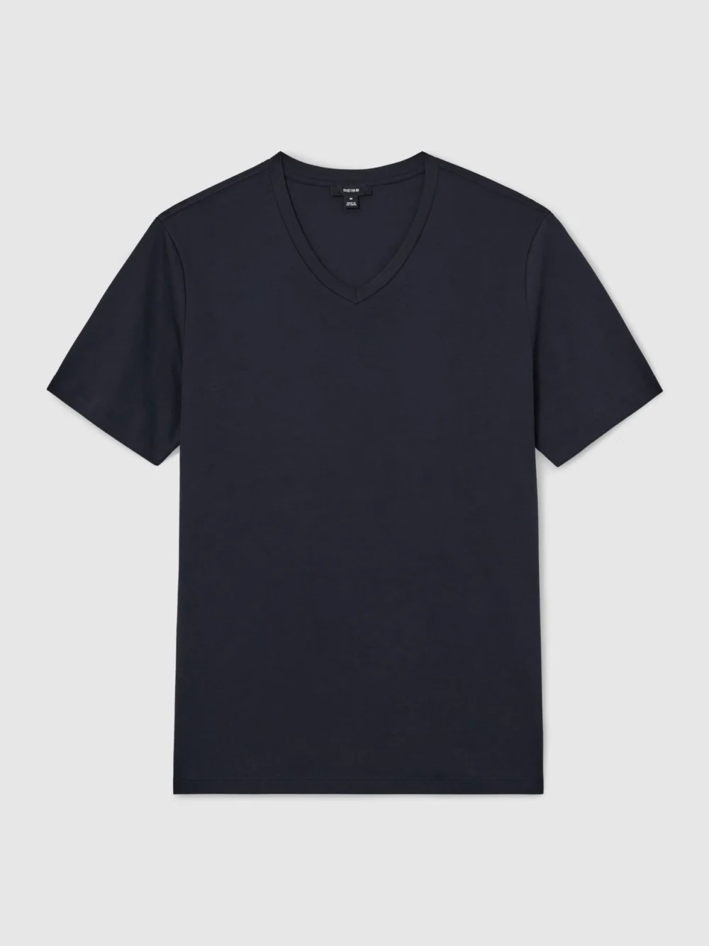 Reiss Navy Air-water-cotton V-neck Tailored-fit T-shirt, view 2
