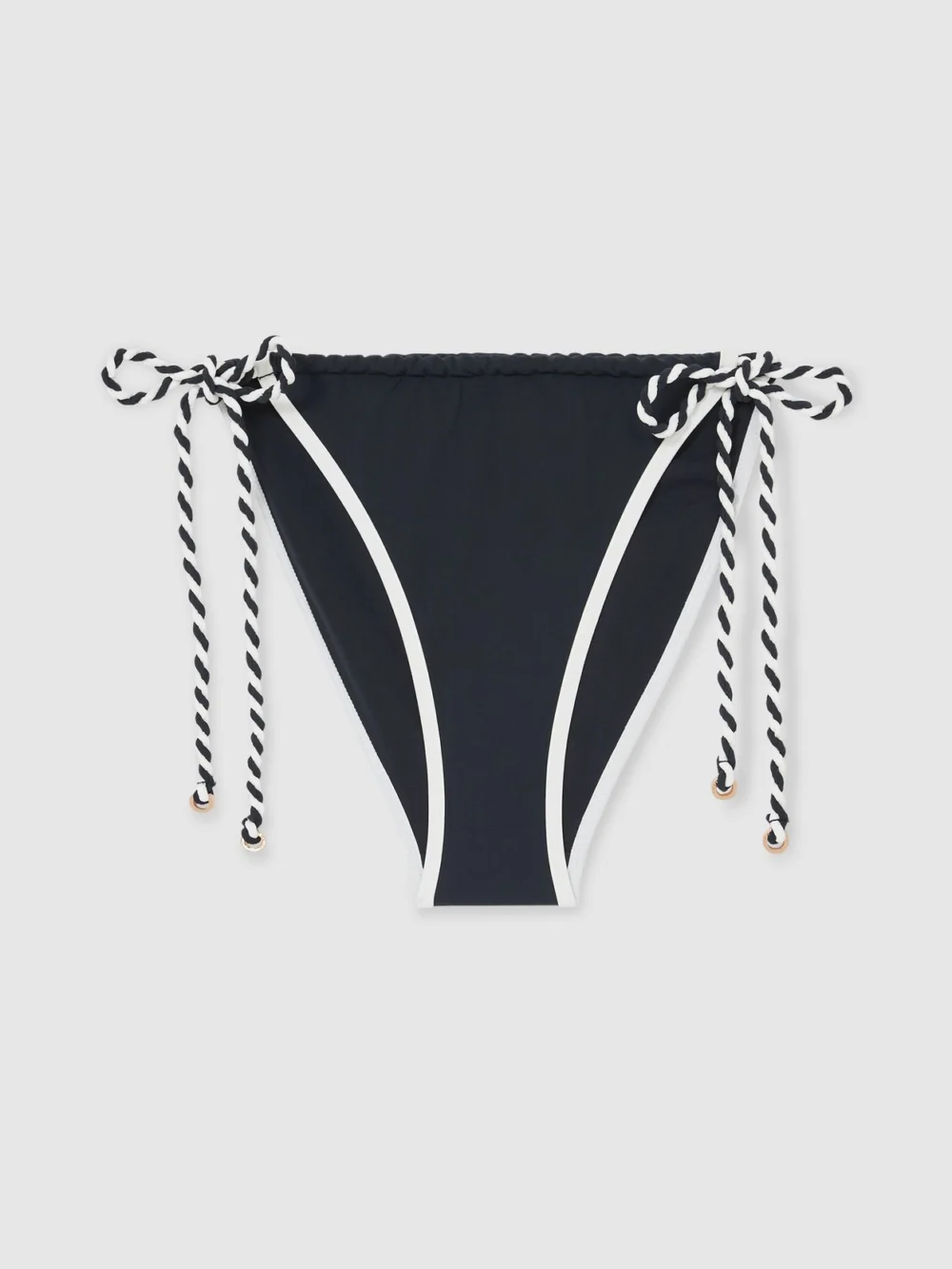 Reiss Navy & White Twist-strap Tie-side Bikini Bottoms, view 2