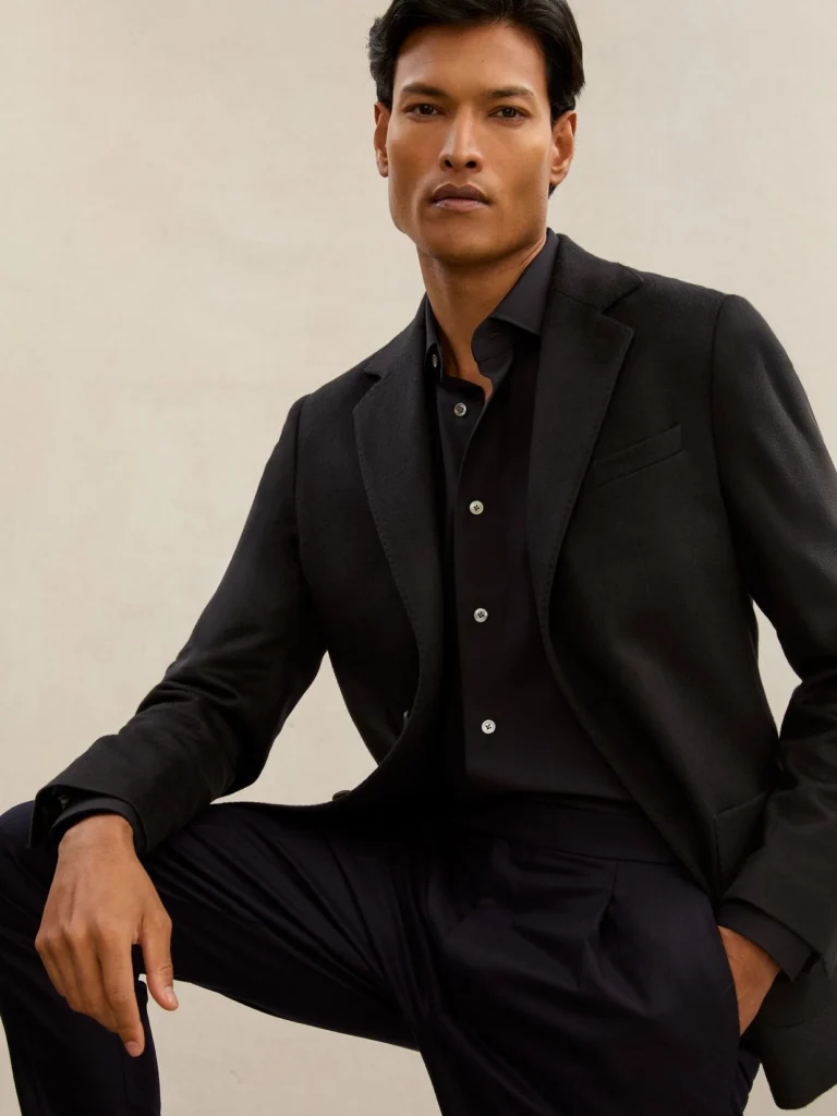 Reiss Navy Atelier Cashmere Single-breasted Blazer Tailored-fit