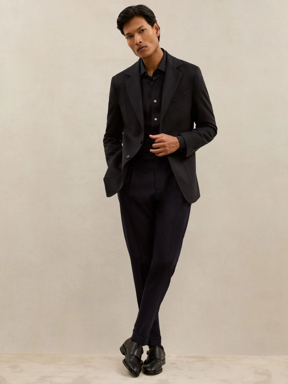 Reiss Navy Atelier Cashmere Single-breasted Blazer Tailored-fit, view 3