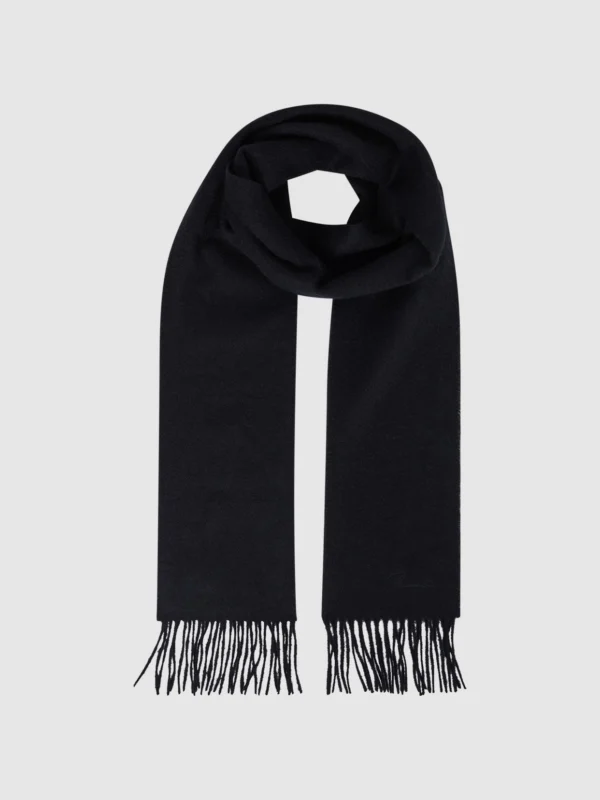Reiss Navy Cashmere Blend Scarf,, view 3