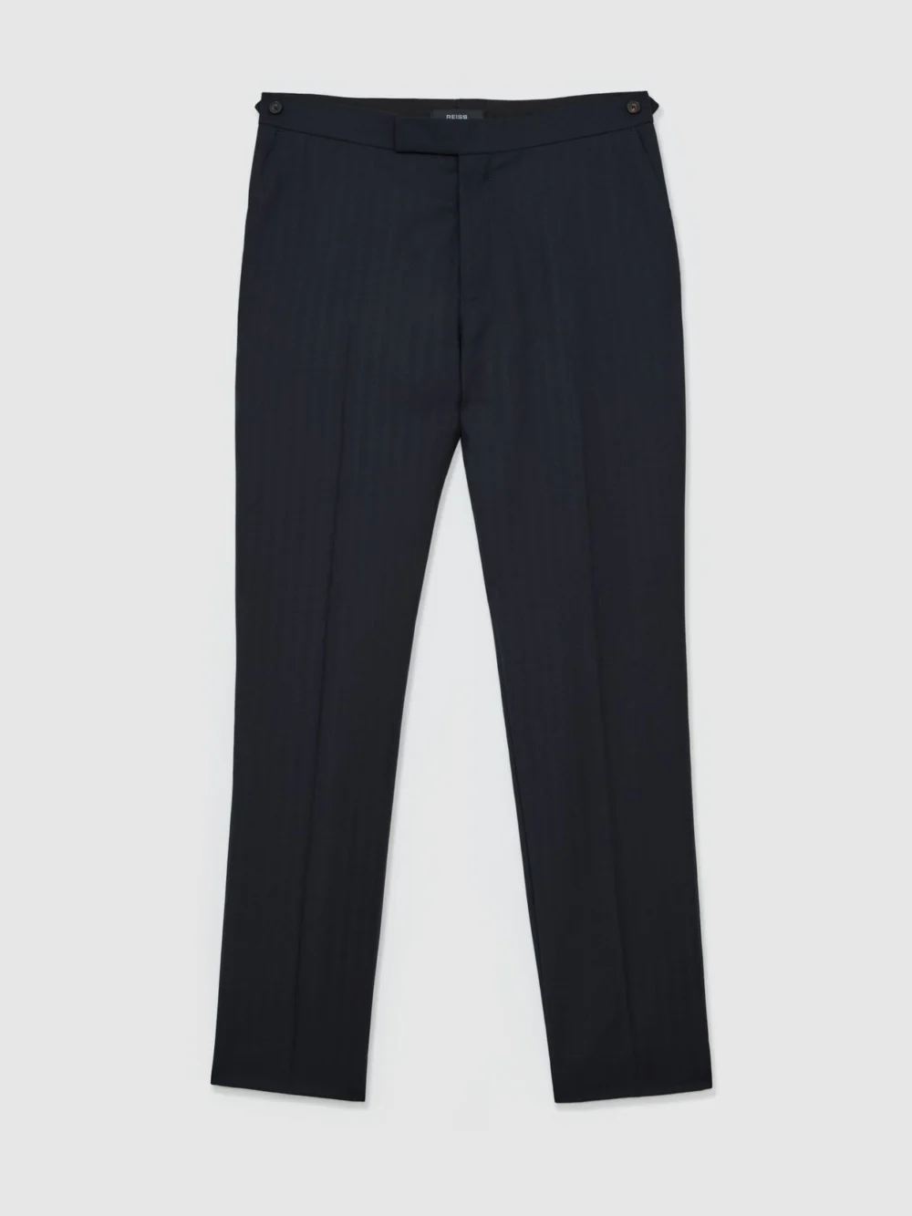 Reiss Navy Classic Fit Wool Shadow-stripe Suit Trousers, view 2