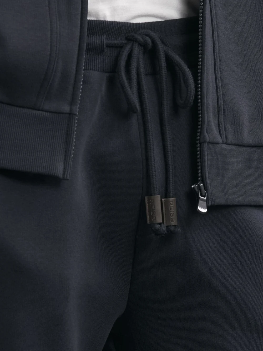Reiss Navy Cotton-blend Drawstring Joggers, view 3