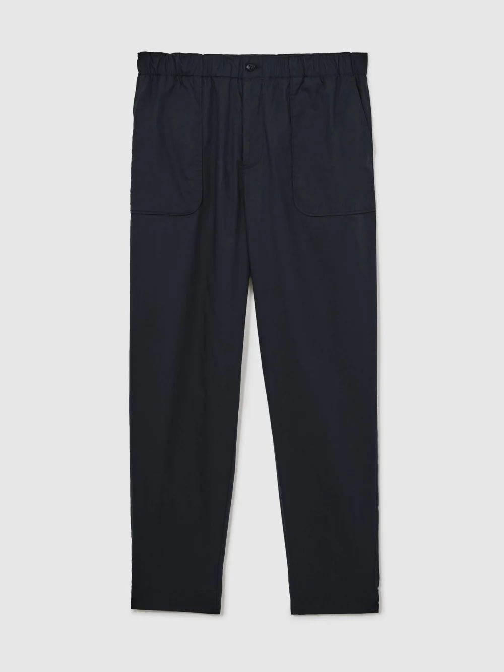 Reiss Navy Cotton-blend Lightweight Tapered Trousers, view 2