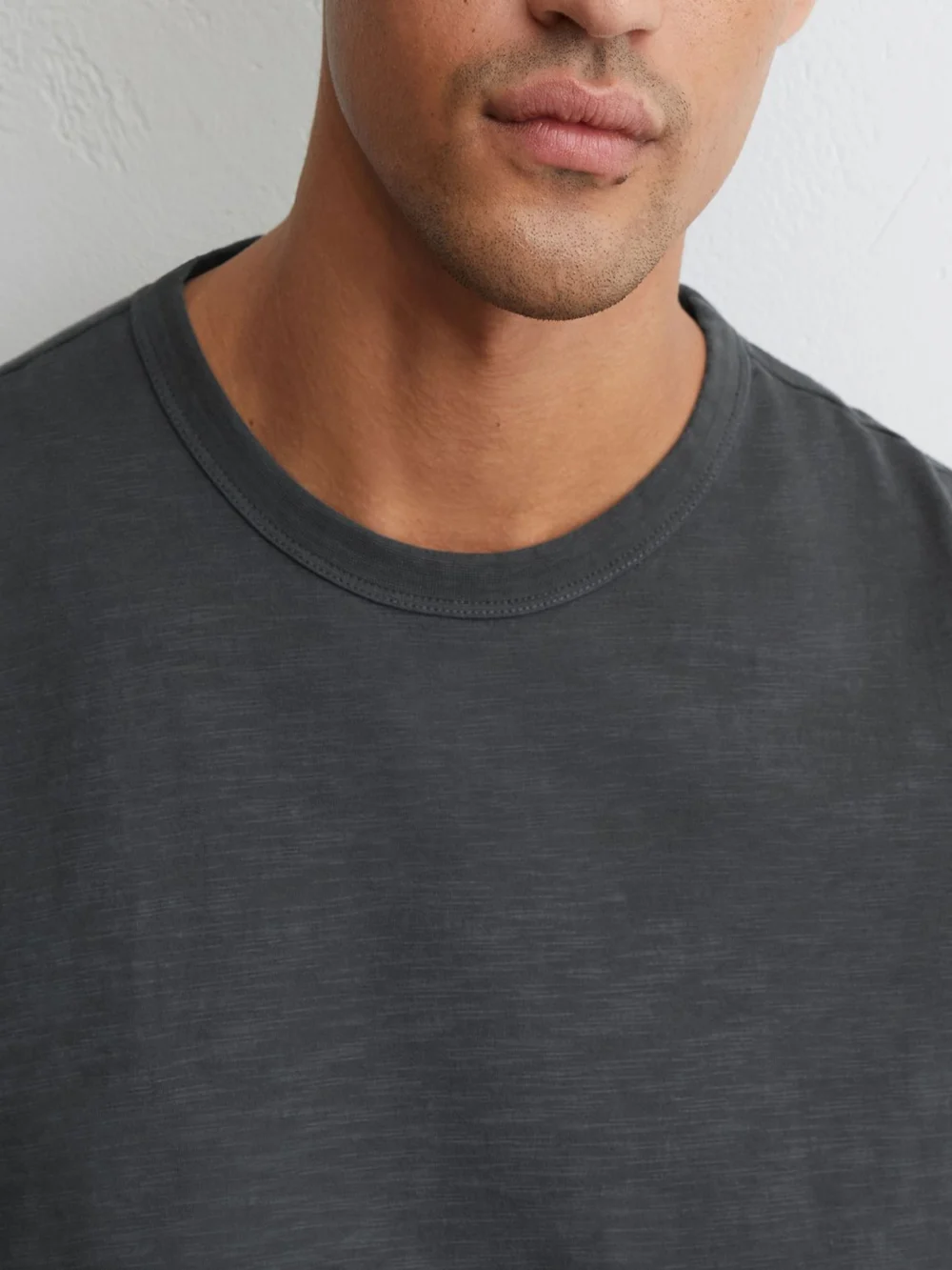 Reiss Navy Cotton Slub Relaxed-fit T-shirt, view 3