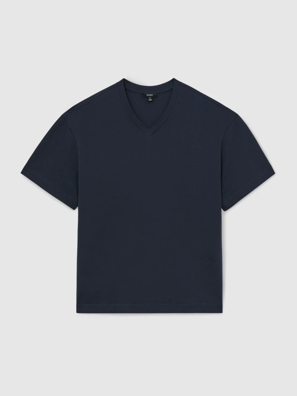 Reiss Navy Cotton V-neck Relaxed-fit T-shirt, view 2