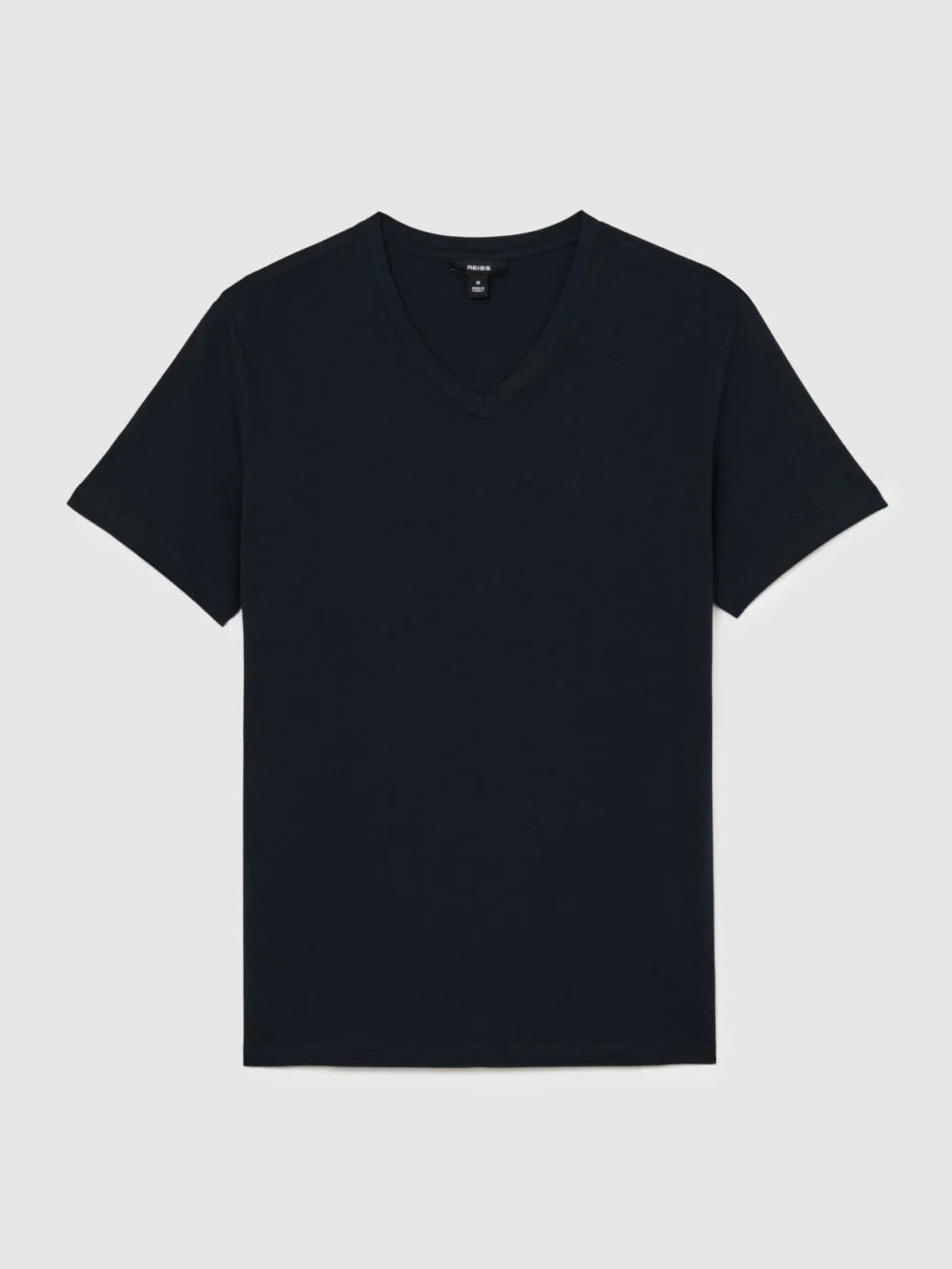 Reiss Navy Cotton V-neck Tailored-fit T-shirt, view 2