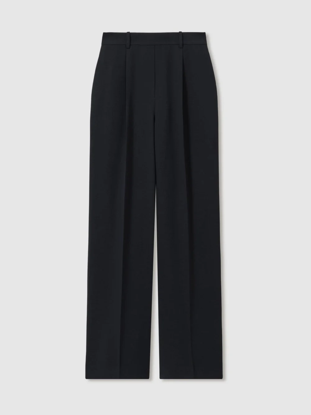 Reiss Navy Elasticated-waist Wide-leg Twill Trousers, view 2