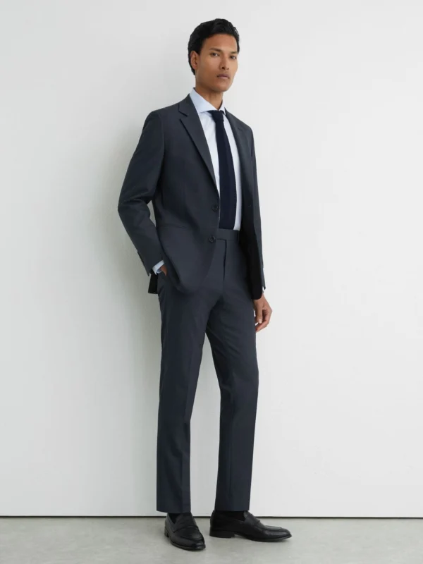 Reiss Navy Graduate Tailored-fit Suit Trousers