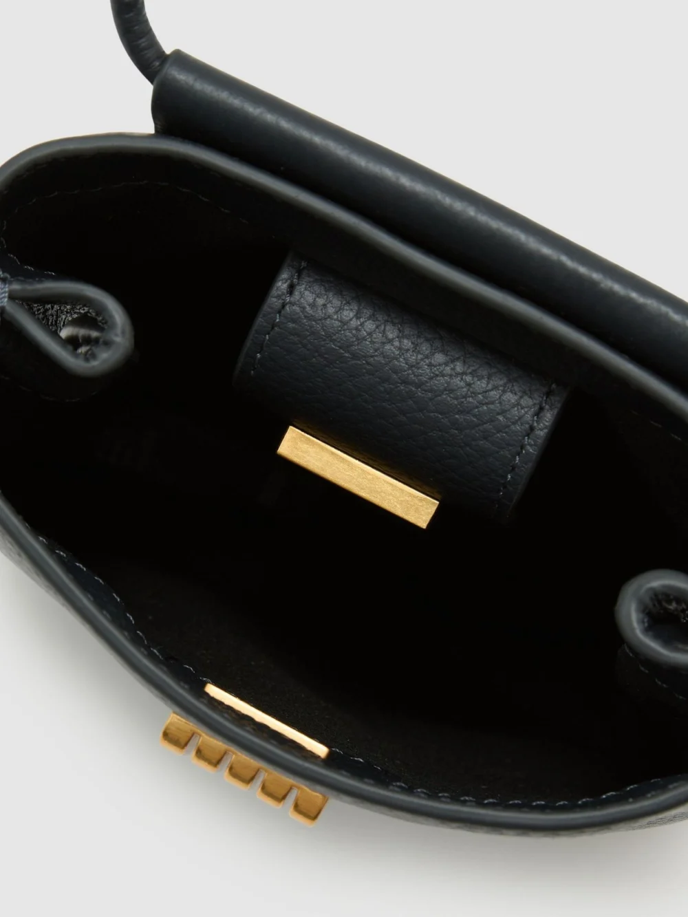 Reiss Navy Grained-leather Phone Crossbody Bag,, view 3
