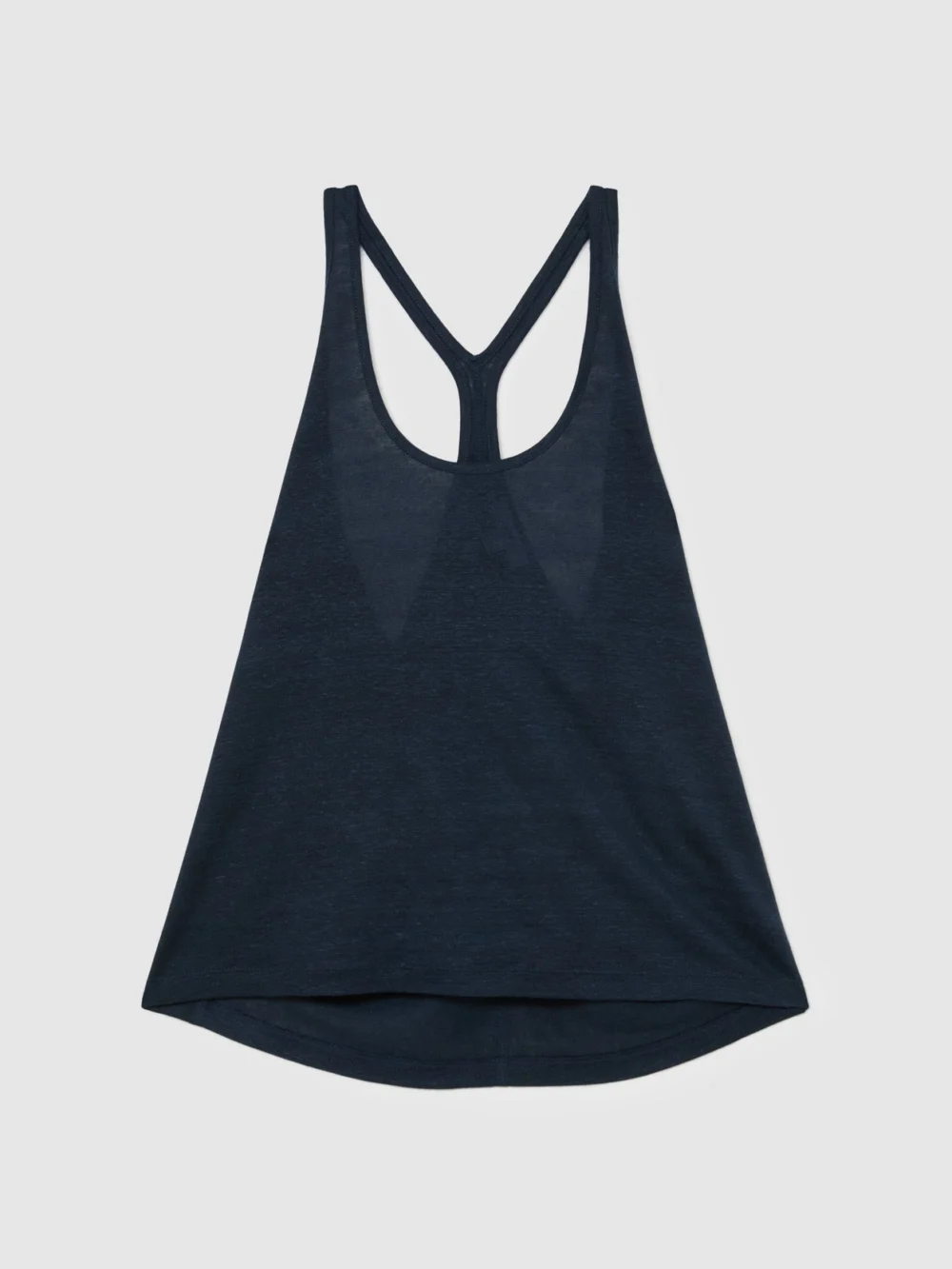 Reiss Navy Linen Racer-back Vest, view 2