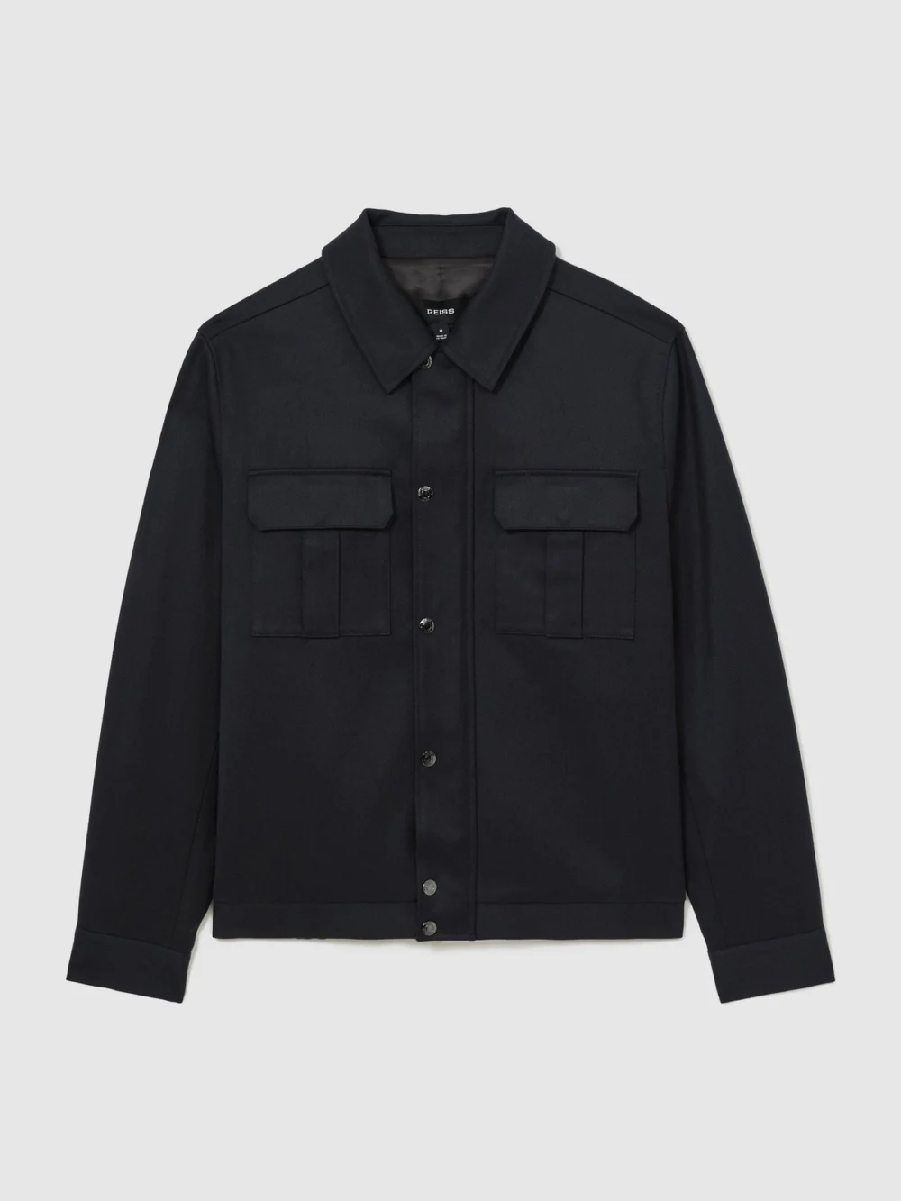 Reiss Navy Lyocell-cotton Twill Bomber Jacket, view 2