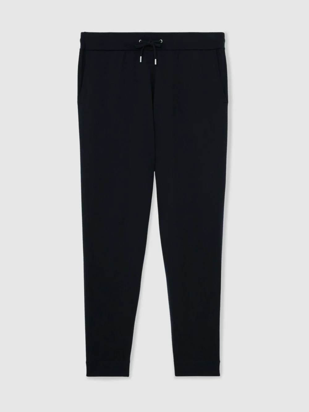 Reiss Navy Merino Wool-blend Cuffed Joggers, view 2
