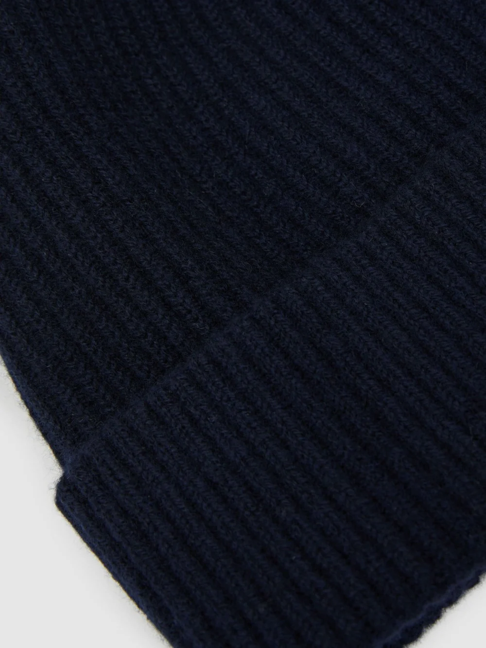 Reiss Navy Merino Wool Rib-knit Beanie,, view 4