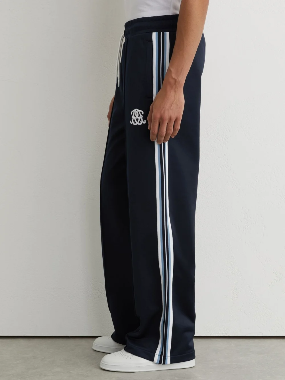 Reiss Navy Monogram Tape-detail Relaxed Joggers
